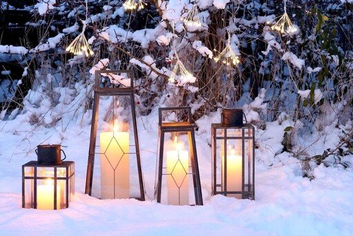 Impressionen zu Chic Antique Laterne Antik Messing – Edler Vintage Kerzenhalter im Hygge Look, Bild 4
