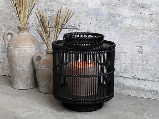 Impressionen zu Chic Antique Laterne aus Bambus schwarz, Bild 1