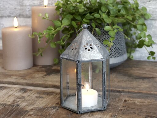 Impressionen zu Chic Antique Laterne mit Blumenmuster sechseckig, Bild 1