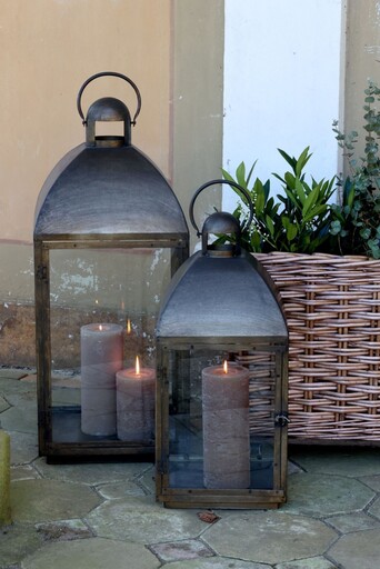 Impressionen zu Chic Antique Laterne mit geschwungenem Dach Antik Messing, Bild 2