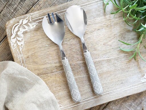 Impressionen zu Chic Antique Linas Salatbesteck mit Muster im Set, Bild 1