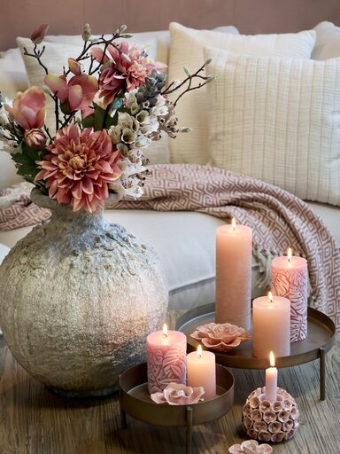 Impressionen zu Chic Antique Stumpenkerze Macon mit Blattmuster, Bild 3