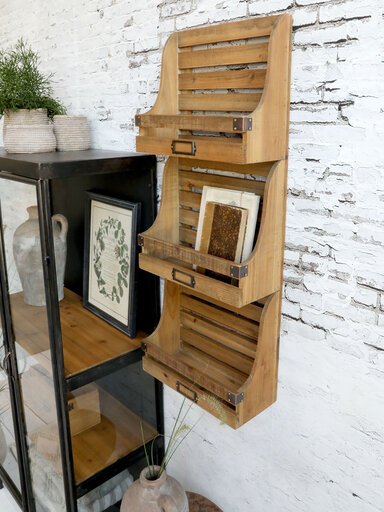 Impressionen zu Chic Antique Magazinhalter aus Holz, Bild 2