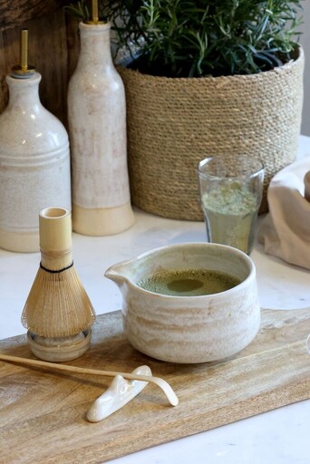 Impressionen zu Chic Antique Matcha-Set aus Steingut und Bambus 6-teilig, Bild 2