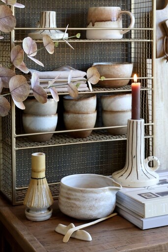 Impressionen zu Chic Antique Matcha-Set aus Steingut und Bambus 6-teilig, Bild 3