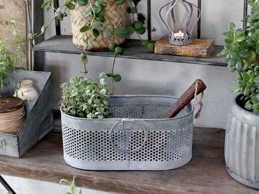 Impressionen zu Chic Antique Metall Korb mit Lochmuster oval, Bild 3