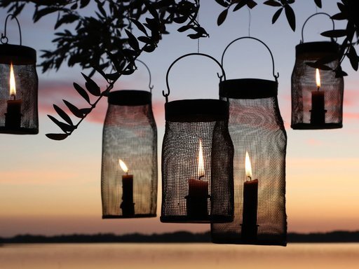 Impressionen zu Chic Antique Netz Windlicht für Stabkerzen, Bild 2