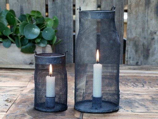 Impressionen zu Chic Antique Netz Windlicht für Stabkerzen, Bild 1