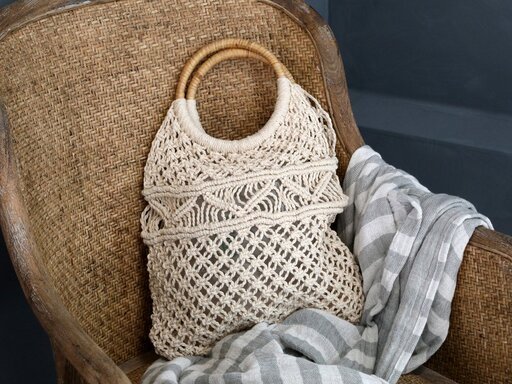 Impressionen zu Chic Antique Netztasche gehäckelt mit Rattanhenkel, Bild 2