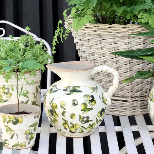 Impressionen zu Chic Antique Olive Kanne mit Olivenmuster, Bild 1