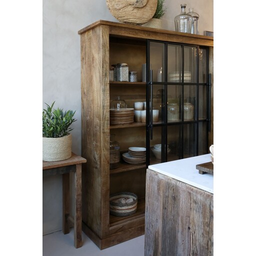 Impressionen zu Chic Antique Vitrinenschrank Paris – Landhausstil mit Schiebetüren, Bild 2