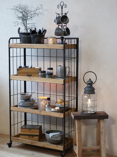 Impressionen zu Chic Antique Regal auf Rädern mit 4 Holzschubladen, Bild 1