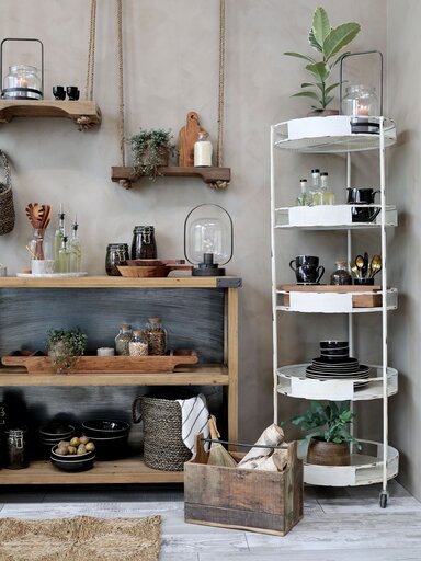 Impressionen zu Chic Antique Metall Regal auf Rädern mit 5 Böden, Bild 1