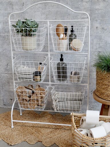Impressionen zu Chic Antique Regal mit 6 Körben Fil de Fer, Bild 1