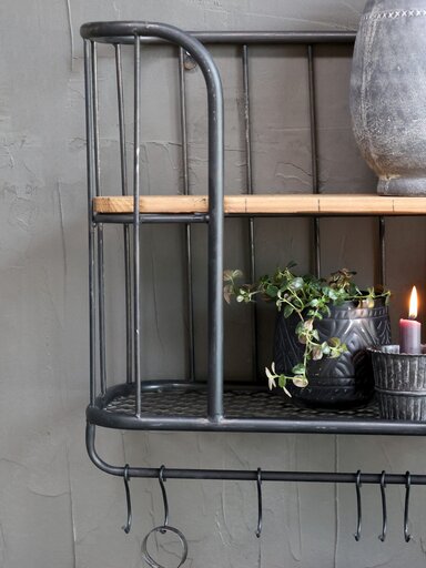 Impressionen zu Chic Antique Regalbrett mit 2 Ebenen und 6 Haken, Bild 2