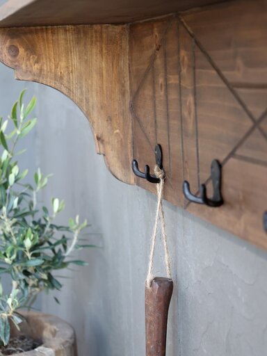 Impressionen zu Chic Antique Regalbrett mit 4 Haken, Bild 3