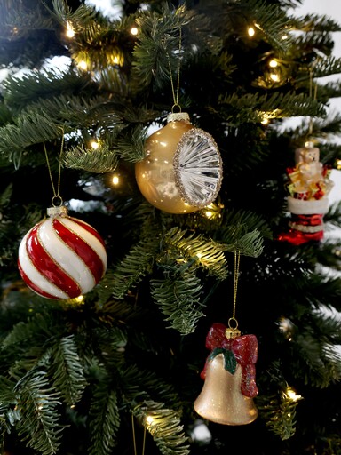 Impressionen zu Chic Antique Rot Gestreifte Weihnachtskugel aus Glas, Bild 3