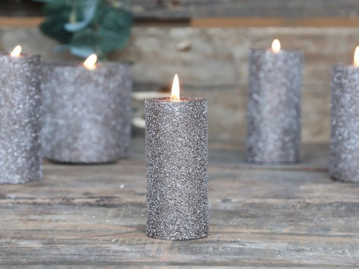 Impressionen zu Chic Antique Rustikale Stumpenkerze mit Glitzer, Bild 3
