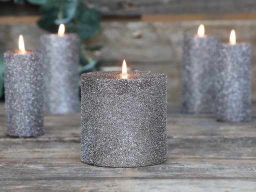 Impressionen zu Chic Antique Rustikale Stumpenkerze mit Glitzer, Bild 4