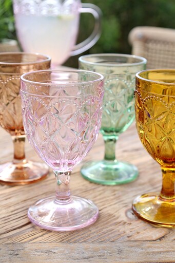 Impressionen zu Chic Antique Saint-Émilion Weingläser mit Muster, 6 Farben, Bild 1