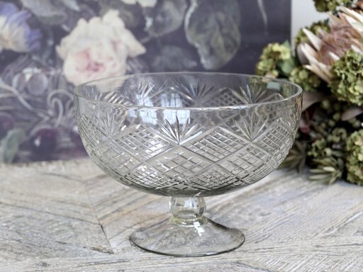 Impressionen zu Chic Antique Schale auf Fuß mit Schliff, Bild 1