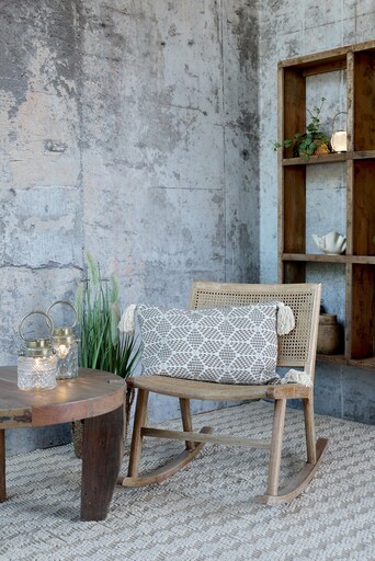 Impressionen zu Chic Antique Brocante Schaukelstuhl aus Rattan & Gummibaum, Bild 1