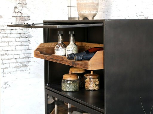Impressionen zu Chic Antique Schrank auf Rädern mit Glastüren, Bild 1