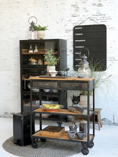 Impressionen zu Chic Antique Schrank auf Rädern mit Glastüren, Bild 3