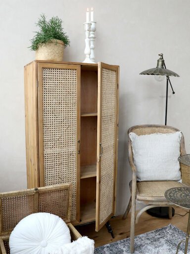 Impressionen zu Chic Antique Schrank mit 2 Türen mit französischem Geflecht, Bild 4