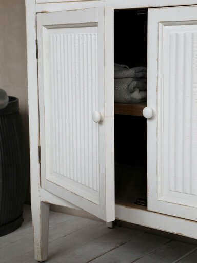 Impressionen zu Chic Antique Schrank mit Rillen 2 Türen und 1 Schublade, Bild 2