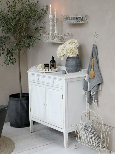 Impressionen zu Chic Antique Schrank mit Rillen 2 Türen und 1 Schublade, Bild 3