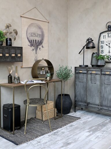 Impressionen zu Chic Antique Schreibtisch mit Messing-Details, Bild 3