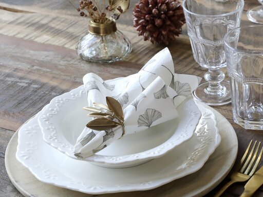 Impressionen zu Chic Antique Serviette Gingko Blätter, Bild 1