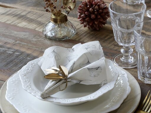 Impressionen zu Chic Antique Serviette Gingko Blätter, Bild 2