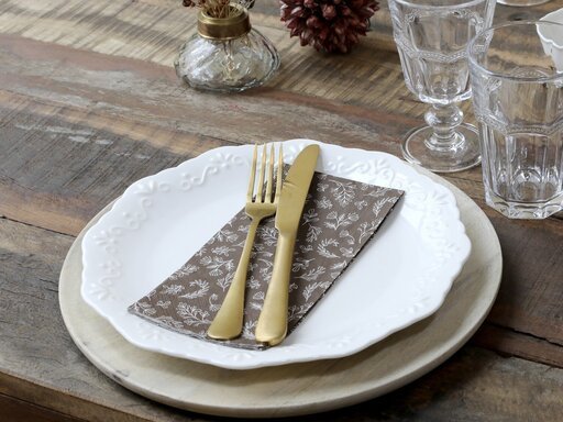 Impressionen zu Chic Antique Serviette mit Blättern, Bild 1
