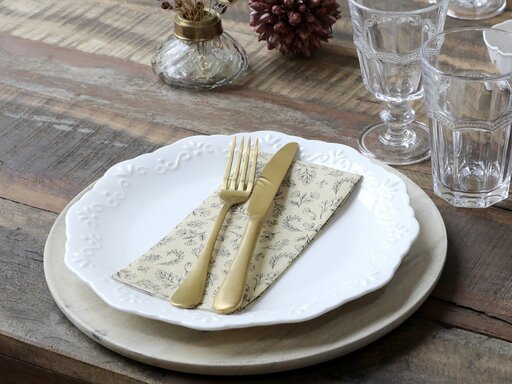 Impressionen zu Chic Antique Serviette mit Blättern, Bild 2
