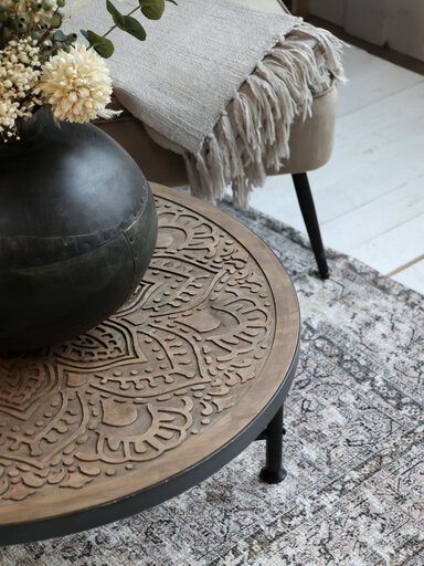 Impressionen zu Chic Antique Sofatisch mit Schnitzerei, Bild 2