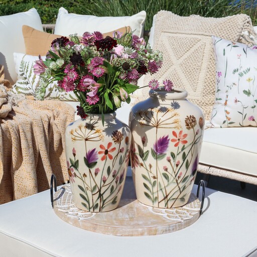 Impressionen zu Chic Antique Steingut Vase mit Blumenmotiv, Bild 1