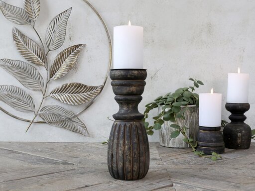 Impressionen zu Chic Antique Stumpen Kerzenständer mit Rillen, Bild 3