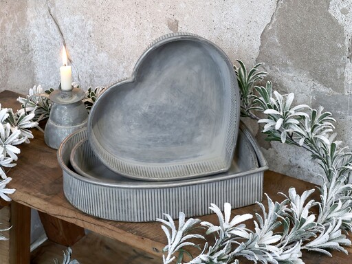 Impressionen zu Chic Antique Tablett Herzform 3er-Set, Bild 1