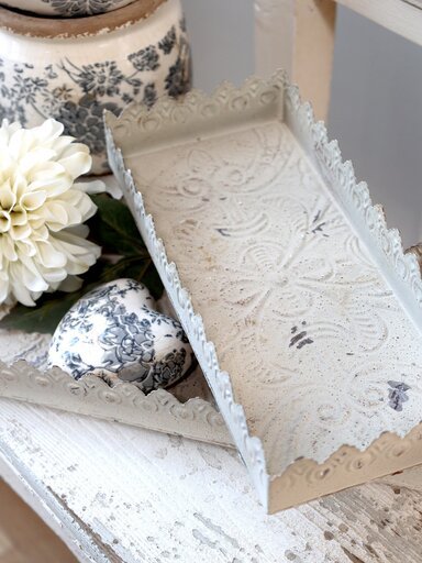 Impressionen zu Chic Antique Tablett mit Muster & Dekorkante 3er Set, Bild 5