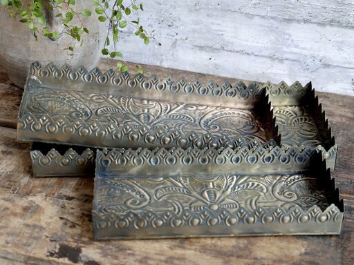 Impressionen zu Chic Antique Tablett mit Muster & Dekorkante 3er Set, Bild 1