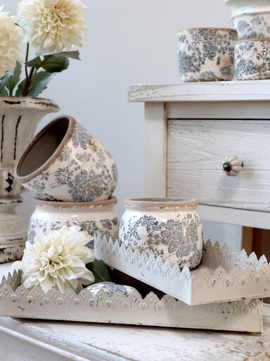 Impressionen zu Chic Antique Tablett mit Muster & Dekorkante 3er Set, Bild 4
