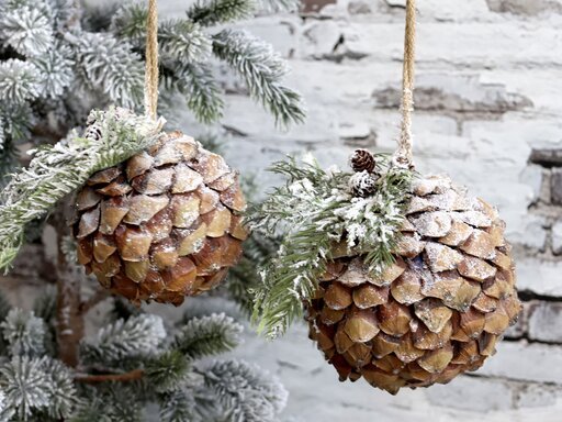 Impressionen zu Chic Antique Tannenzapfen Anhänger Fleur mit Schnee, Bild 1