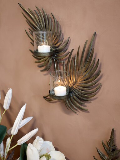 Impressionen zu Chic Antique Wand Teelichthalter in Blattform, Bild 2