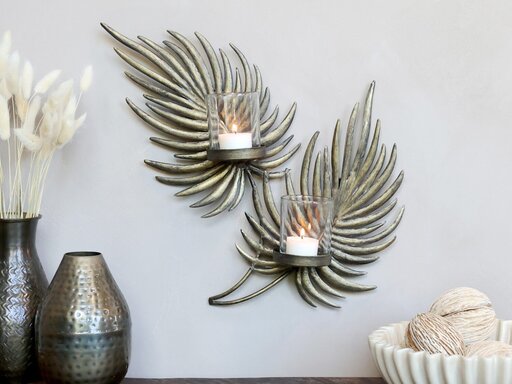 Impressionen zu Chic Antique Wand Teelichthalter in Blattform, Bild 3