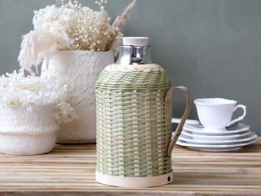 Impressionen zu Chic Antique Thermoskanne mit Bambus Geflecht, Bild 2