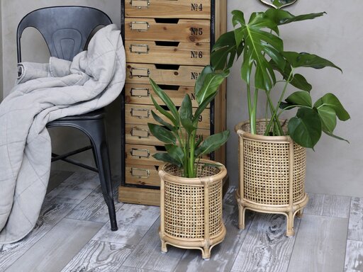 Impressionen zu Chic Antique Übertopf französisch geflochten auf Fuß, Bild 2