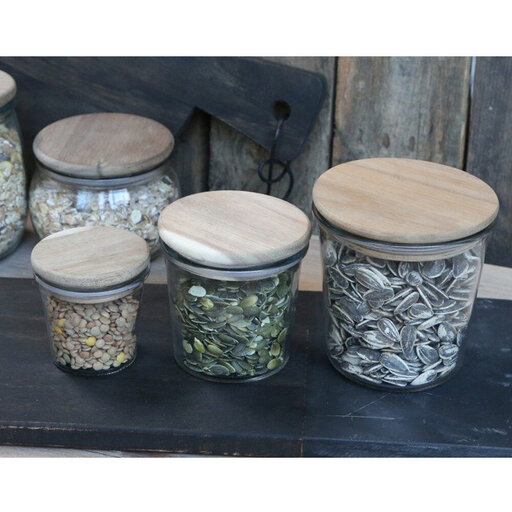 Impressionen zu Chic Antique Vallet Aufbewahrungsglas mit Holzdeckel, Bild 1