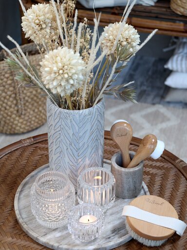 Impressionen zu Chic Antique Vase aus Zement mit Blattmuster, Bild 1
